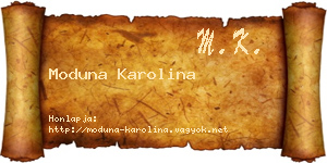 Moduna Karolina névjegykártya